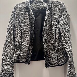 White House Black Market Monochrome Tweed Blazer
